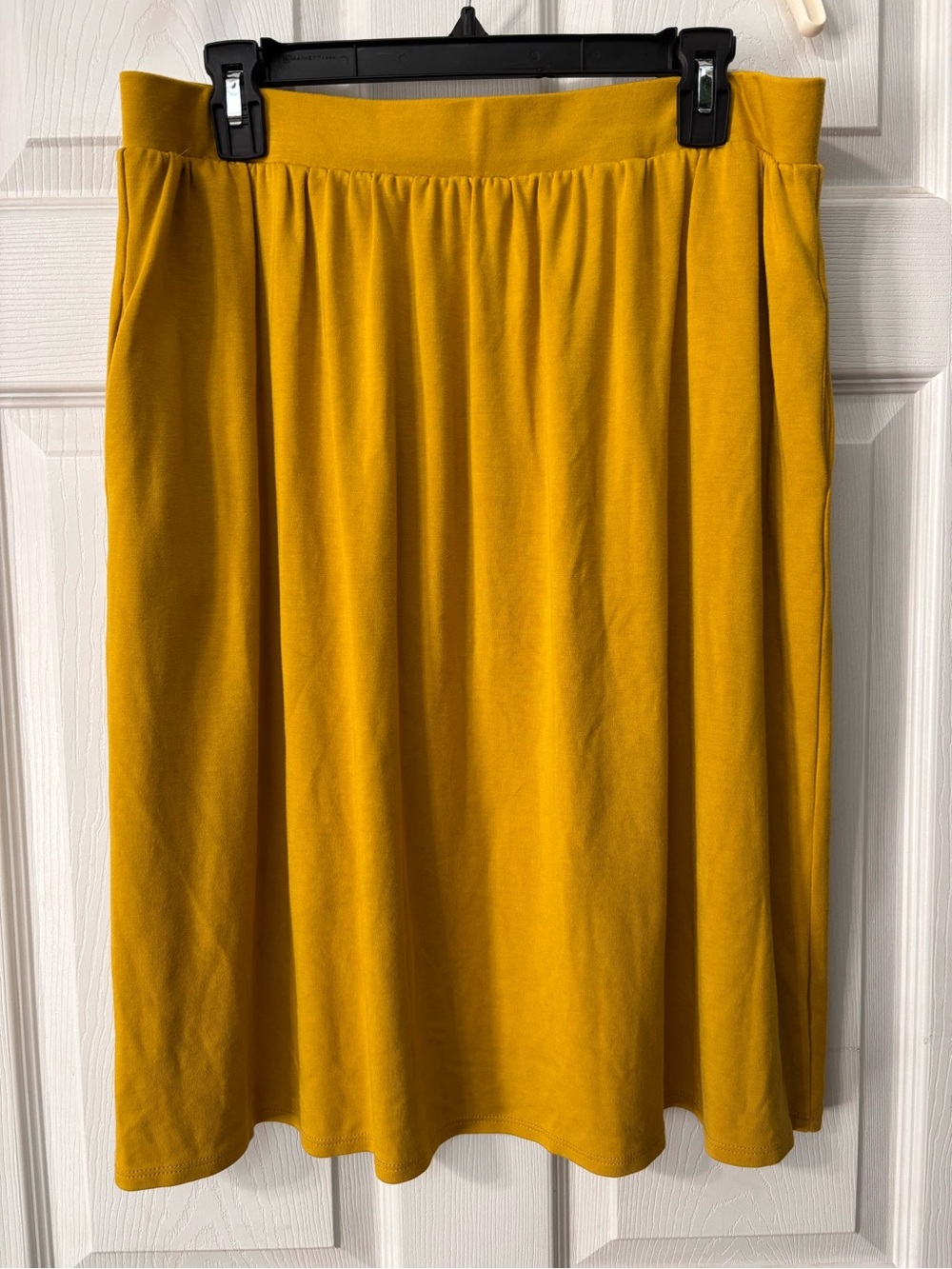 Simlu Skirt Womens 2X Mustard Yellow Knee Length A Line Stretch Pull On Classic